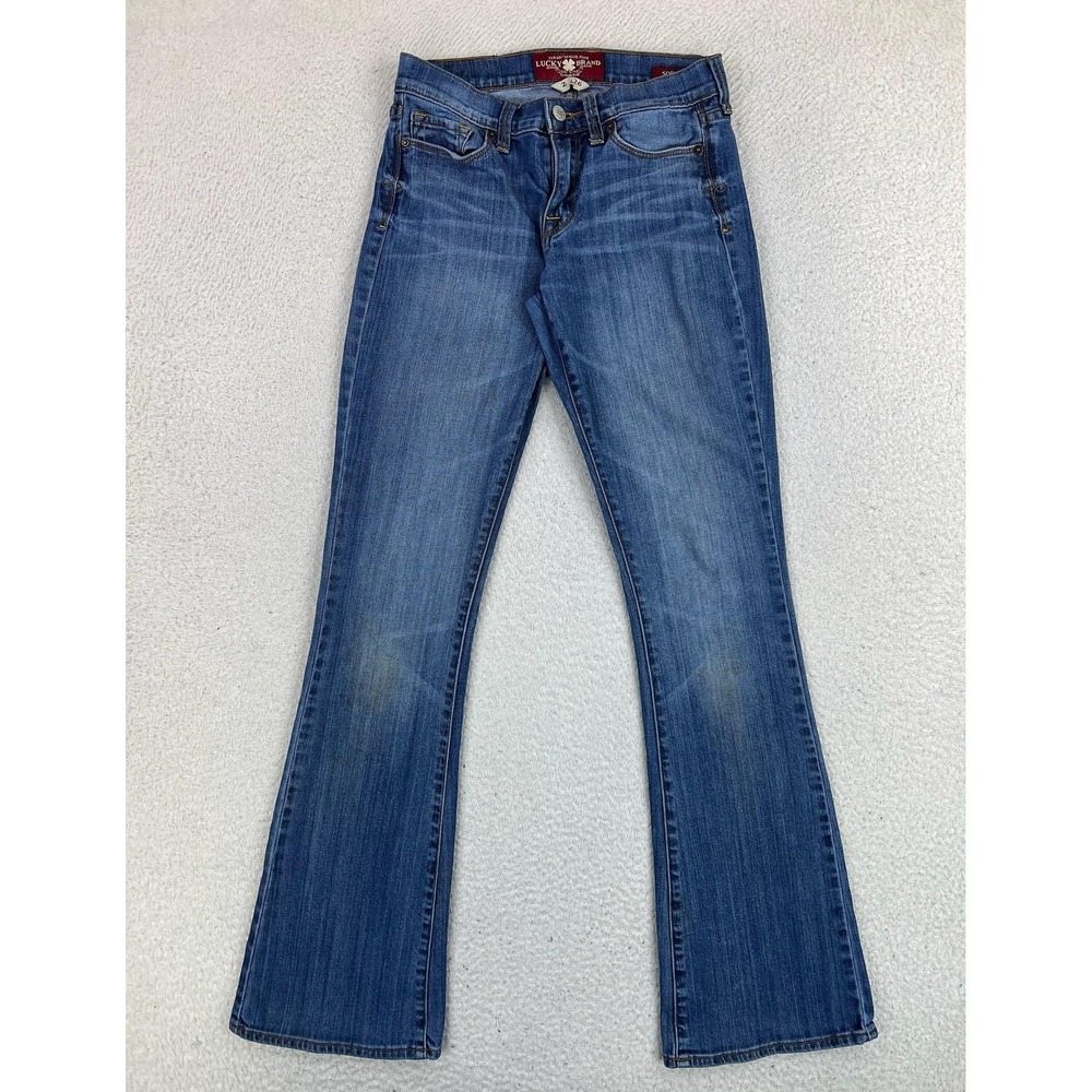 Lucky Brand Sofia Boot Jeans Womens 2/26 Blue Med Wash Low Rise Stretch Denim